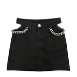 Carregue a imagem no visualizador da Galeria, Summer New High-waisted A- line Denim Mini Dress Women&#39;s Sensibility Spicy Girl Hollow Zipper Skirt Prominent Butt Lifting  Amaijoin
