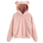 Carregue a imagem no visualizador da Galeria, Autumn Winter Women&#39;s Hoodies Winter Women Long Sleeve Rabbit Ear Hood Sweatshirt Cute Plush Warm Casual Hoodie Tops  Amaijoin
