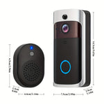 Carregue a imagem no visualizador da Galeria, Smart Home Doorbell Camera WIFI Intercom With Cloud Storage, WIFI Video Doorbell, Night Vision, 2-Way Audio, Battery Powered  Amaijoin
