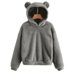 Carregue a imagem no visualizador da Galeria, Autumn Winter Women&#39;s Hoodies Winter Women Long Sleeve Rabbit Ear Hood Sweatshirt Cute Plush Warm Casual Hoodie Tops  Amaijoin
