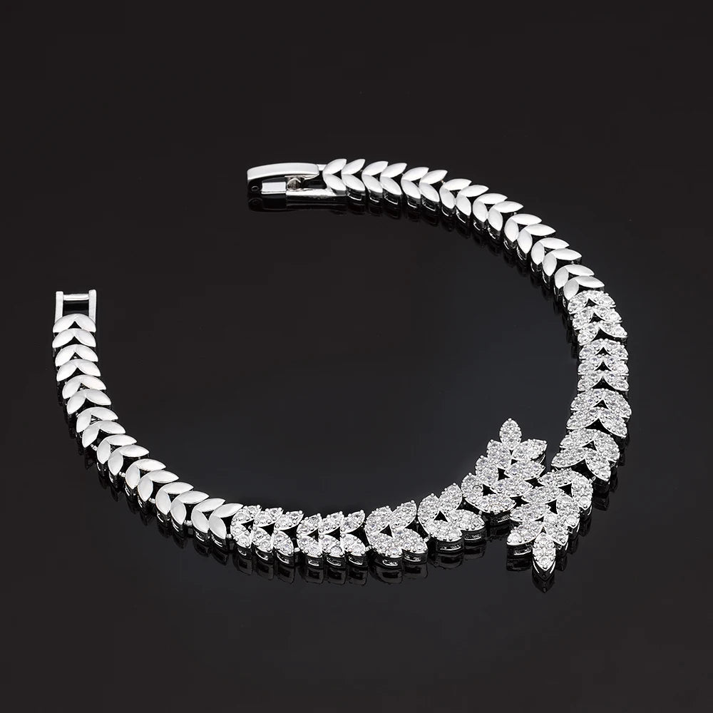 2024 New Wedding Jewelry Set for Women Saudi Arabia 4 Pieces Zirconia Bridal Jewellery Collection Necklace Set  Amaijoin