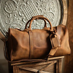 Carregue a imagem no visualizador da Galeria, NASVA  Leather Men&#39;s Bags Vintage Travel  Duffle Bag Weekend Bag  Handbags  Messenger Bags Luggage Bag With Shoe Compartment  Amaijoin
