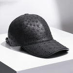 Carregue a imagem no visualizador da Galeria, Exclusive Chic Small Dots Baseball Caps 2021 Fall Winter Men Genuine Leather Warm Hats Youth Hombre Black Hip Pop Dome Chapeau  Amaijoin
