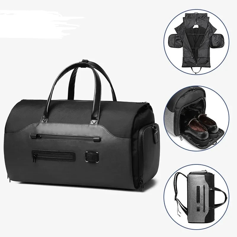 OZUKO Multifunction Men Suit Storage Travel Bag Large Capacity Luggage Handbag Male Waterproof Travel Duffel Bag Shoes Pocket  Amaijoin