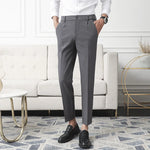 Carregue a imagem no visualizador da Galeria, New Men Non-iron fabric Dress Pants Slim Straight Black Apricot Dark Gray Casual Suit Pants Male Business Little Feet Suit pants  Amaijoin
