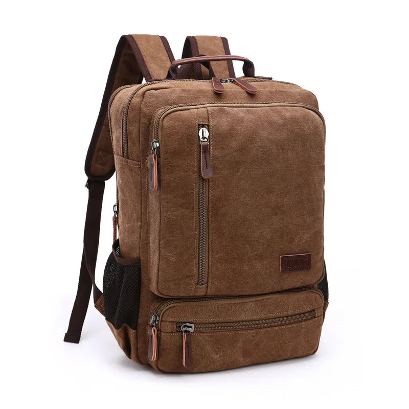 Vintage Canvas Backpack Men Large Capacity Travel Shoulder Bag High Quality Fashion Students Bag Male notebook Laptop Backpack  Amaijoin