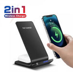 Load image into Gallery viewer, 2 in 1 15W Fast Charging Station for iPhone 14 13 12 11 XR XS X 8 Plus Airpods Pro Wireless Charger Stand For Samsung S21 S22  Amaijoin
