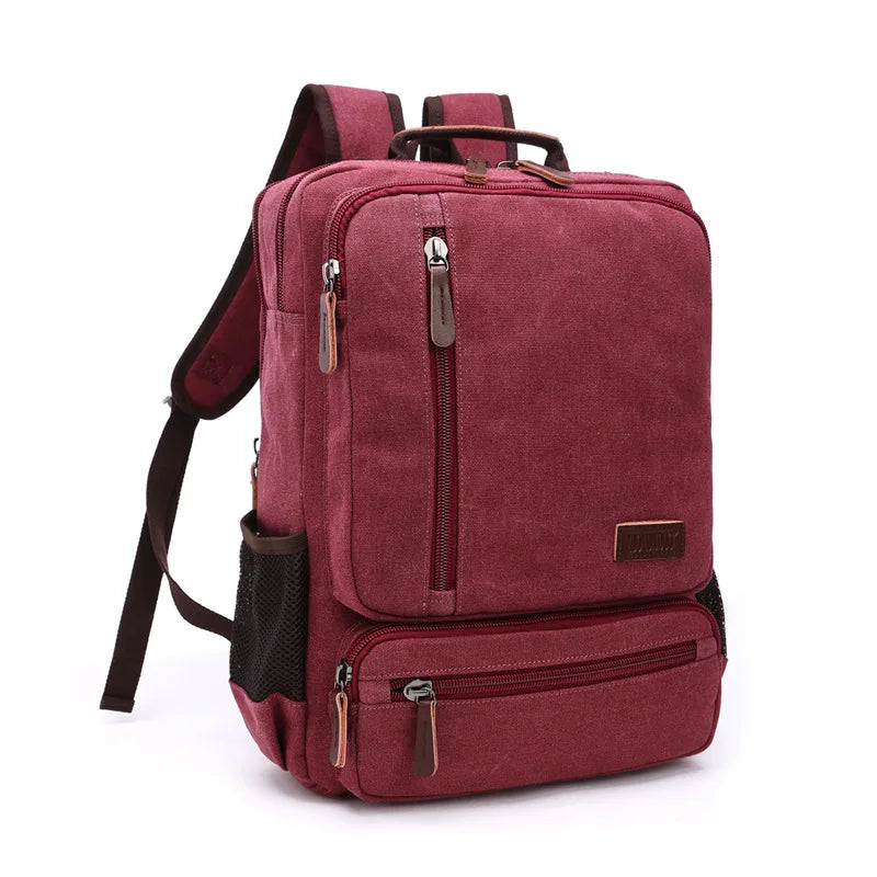 Vintage Canvas Backpack Men Large Capacity Travel Shoulder Bag High Quality Fashion Students Bag Male notebook Laptop Backpack  Amaijoin