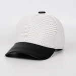 Carregue a imagem no visualizador da Galeria, Female British Korean Sports White Baseball Cap Women Men Genuine Leather Duck Tonue Hats Male Casual Punch Hockey Visor Gorra  Amaijoin
