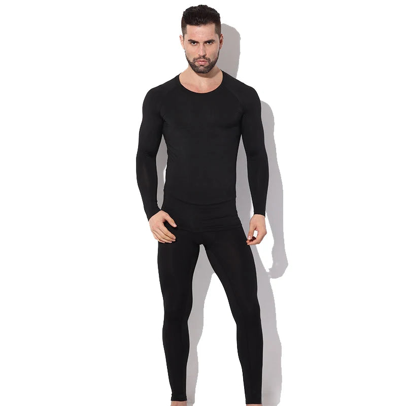 Herobiker Men's Fleece Lined Thermal Underwear Set Motorcycle Skiing Base Layer Winter Warm Long Johns Shirts & Tops Bottom Suit  Amaijoin