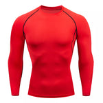 Carregue a imagem no visualizador da Galeria, Men Compression Running T-shirt Fitness Tight Long Sleeve Sport Shirts Training Jogging Tops Gym Sportswear Dry Fit Rashgard  Amaijoin
