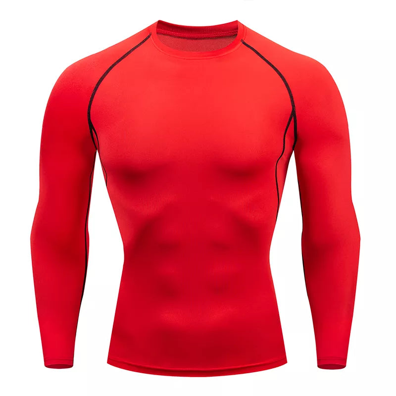 Men Compression Running T-shirt Fitness Tight Long Sleeve Sport Shirts Training Jogging Tops Gym Sportswear Dry Fit Rashgard  Amaijoin