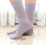 Carregue a imagem no visualizador da Galeria, 6 Pairs Large Business Silk Socks Long Polyamide Breathable Calf High Sheer Socks Male Brand Business Work Socks High Quality  Amaijoin
