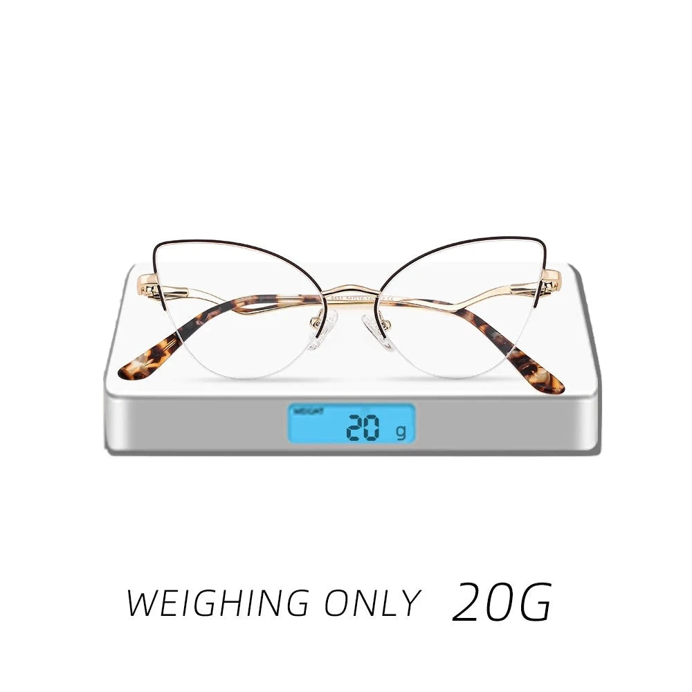 Fashion Women Cat Eye Photochromic Reading Glasses Butterfly Brand Design Frame Blue Light Blocking Customized Prescription  Amaijoin