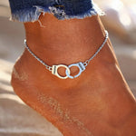 Carregue a imagem no visualizador da Galeria, Two Layers Chain Heart Moon Sun Gold Silver Color Anklets For Women Bracelets Summer Barefoot Sandals Jewelry On Foot Leg  Amaijoin
