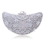 Carregue a imagem no visualizador da Galeria, Shape Moon Hollow Out Purse Sequined Diamond Women Evening Bag Clutch Crossbody Bags For Lady Bolsas Feminina Wedding Handbags  Amaijoin
