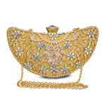 Carregue a imagem no visualizador da Galeria, Shape Moon Hollow Out Purse Sequined Diamond Women Evening Bag Clutch Crossbody Bags For Lady Bolsas Feminina Wedding Handbags  Amaijoin
