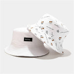 Carregue a imagem no visualizador da Galeria, LDSLYJR Cotton Double Sided Cartoon Dog Print Bucket Hat Fisherman Hat Outdoor Travel Hat Sun Cap for Men and Women 261  Amaijoin
