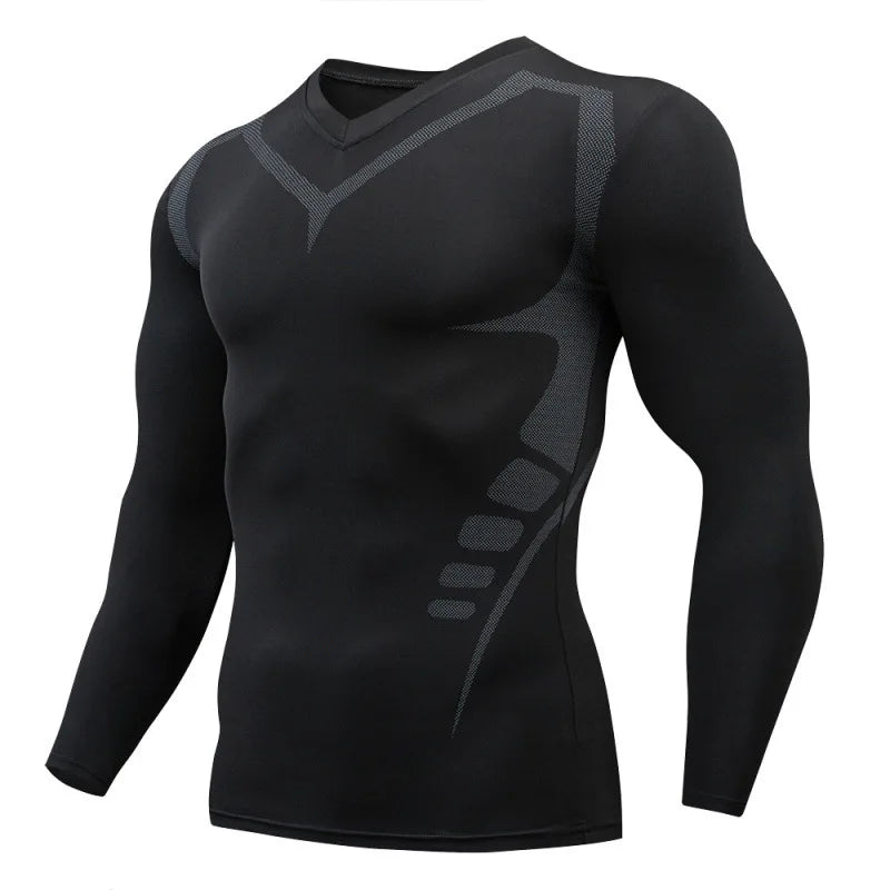 Men's T-shirt Men Running Sport T Shirt Men Compression Fitness Tops Tee Quick DryTight Training Gym Sport Running Shirts Jersey  Amaijoin