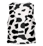 Carregue a imagem no visualizador da Galeria, Men&#39;s Cow Print Sleeveless Open Front Coat Vest Hippie Christmas Halloween Carnival Cowboy Role Play Fancy Costumes Cow Vest  Amaijoin
