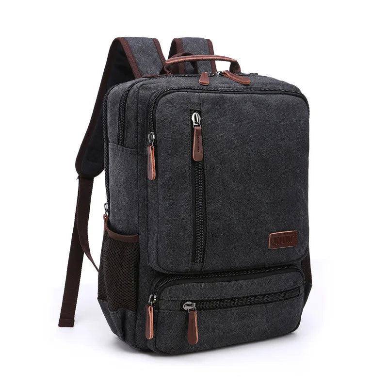 Vintage Canvas Backpack Men Large Capacity Travel Shoulder Bag High Quality Fashion Students Bag Male notebook Laptop Backpack  Amaijoin