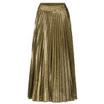 Carregue a imagem no visualizador da Galeria, 2022 Spring Metal Color Pleated Maxi Skirt Elastic High Waist Harajuku Large Swing Gold Long Skirts For Women XXL Saias SK275  Amaijoin
