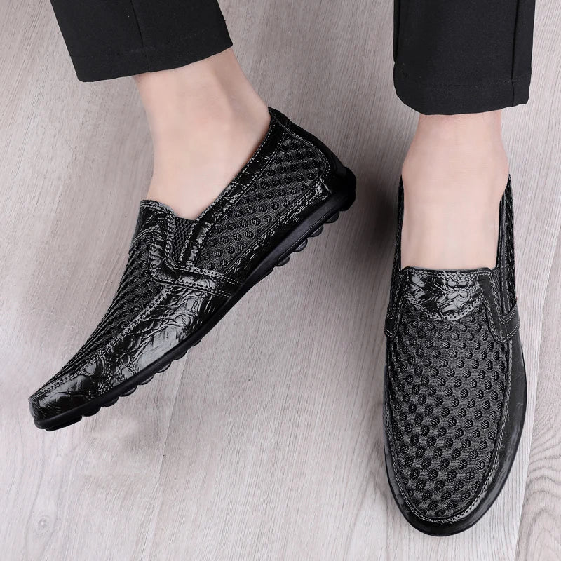 New Summer Men's Casual Shoes Breathable Mesh Men's Shoes Fashion Men Loafers Outdoor Non-slip Sneakers Light Walking Shoes  Amaijoin