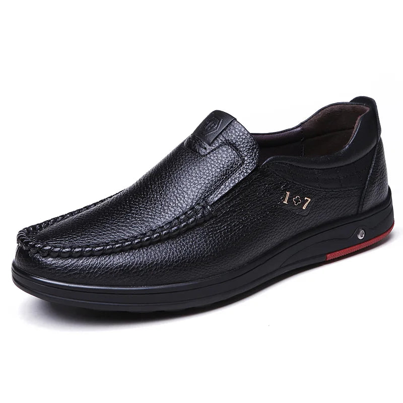 Plus Size Genuine Leather Men Shoes Casual Slip On Shoes Men Loafers Summer Comfortable Flats Breathable Foot Wear Moccasins  Amaijoin