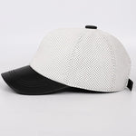 Carregue a imagem no visualizador da Galeria, Female British Korean Sports White Baseball Cap Women Men Genuine Leather Duck Tonue Hats Male Casual Punch Hockey Visor Gorra  Amaijoin
