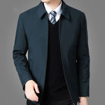 Carregue a imagem no visualizador da Galeria, Brand Business Men&#39;s Jacket Casual Coats Turn down Collar Zipper Simple Middle-Aged Elderly Men Dad clothes Office Outerwear men  Amaijoin
