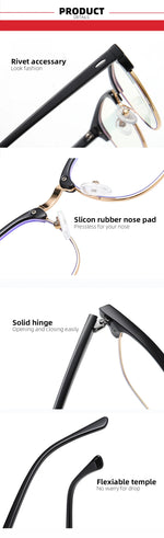 Carregue a imagem no visualizador da Galeria, 2024 Classic Transparent Frame Semi Rimless Blue Light Blockin Glasses Men Square Anti Blue Ray Eyeglasses Computer Women Gaming  Amaijoin
