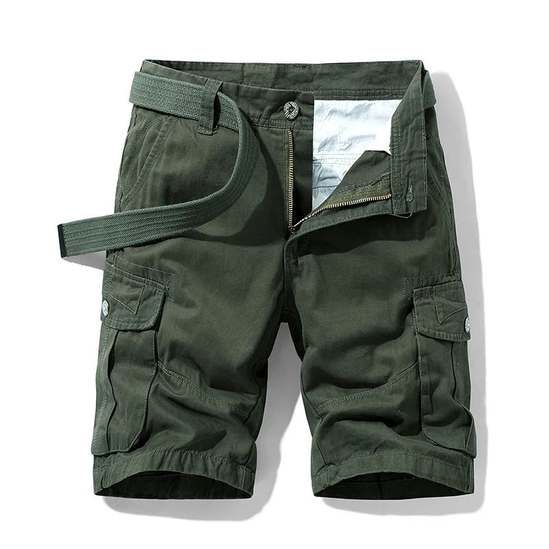 2024 Summer Men's Baggy Multi Pocket Military Cargo Shorts Male Cotton Khaki Mens Tactical Shorts Short Pants 30-38 No Belt  Amaijoin