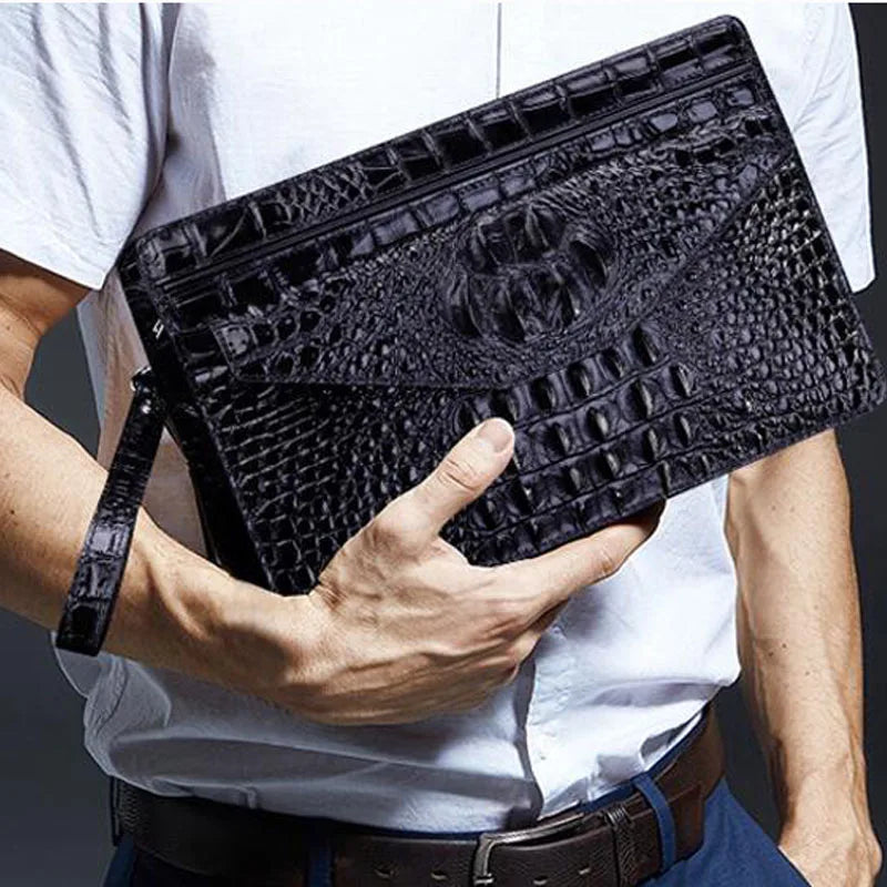 2024 New Product Trendy Fashion Clutch Real Cowhide Wallet High-Quality Crocodile Pattern Famous brand multi-function wallet  Amaijoin