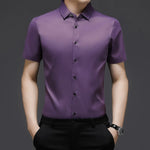 Carregue a imagem no visualizador da Galeria, 2022 designer solid mens shirts for men clothing korean fashion summer short sleeve shirt luxury dress casual clothes jersey 501  Amaijoin
