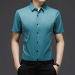 Carregue a imagem no visualizador da Galeria, 2022 designer solid mens shirts for men clothing korean fashion summer short sleeve shirt luxury dress casual clothes jersey 501  Amaijoin
