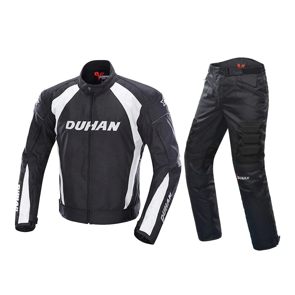 DUHAN Motorcycle Jacket Men Moto Jacket+pants Windproof Motocross Suit Cold-proof Touring Motorbike Riding Set Protective Gear  Amaijoin