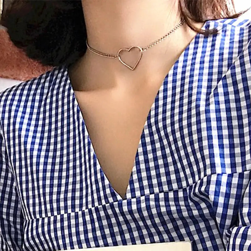 New Fashion Steampunk Dainty Circle Collier Round Minimalist Chain Pendant Necklace For Women Jewelry Gift Cheap Collar  Amaijoin