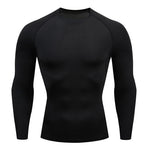 Carregue a imagem no visualizador da Galeria, Men Compression Running T-shirt Fitness Tight Long Sleeve Sport Shirts Training Jogging Tops Gym Sportswear Dry Fit Rashgard  Amaijoin
