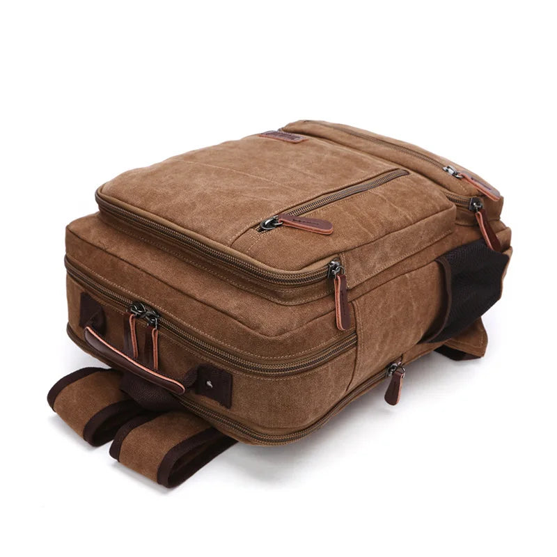 Vintage Canvas Backpack Men Large Capacity Travel Shoulder Bag High Quality Fashion Students Bag Male notebook Laptop Backpack  Amaijoin