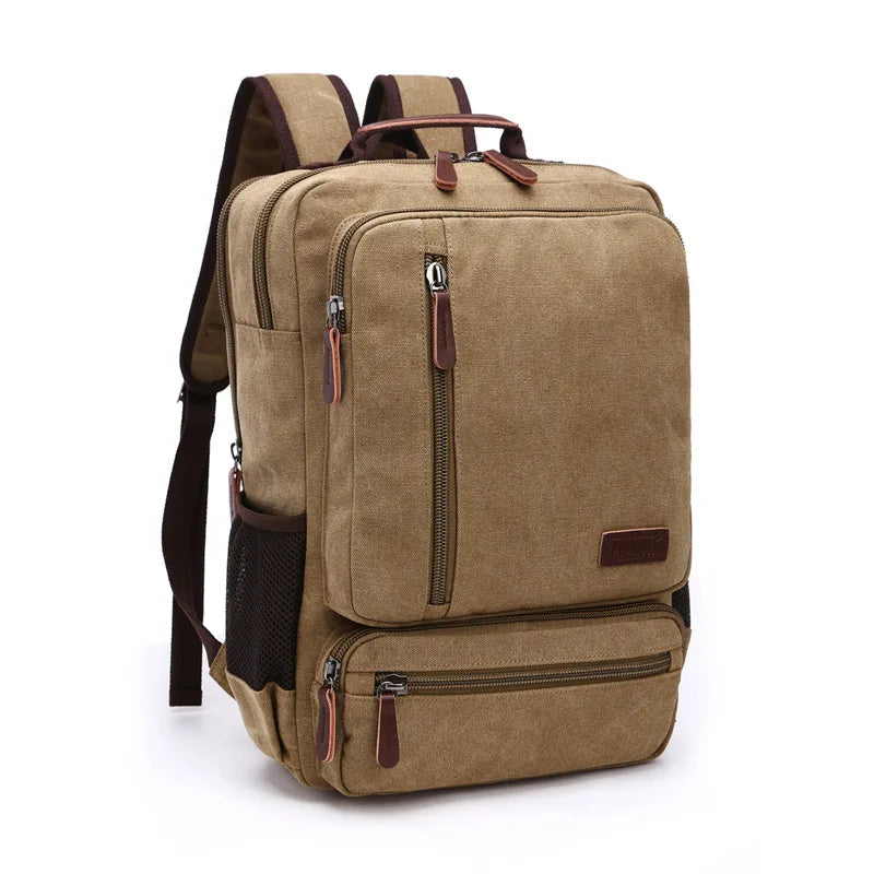 Vintage Canvas Backpack Men Large Capacity Travel Shoulder Bag High Quality Fashion Students Bag Male notebook Laptop Backpack  Amaijoin