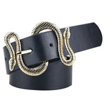 Carregue a imagem no visualizador da Galeria, Maikun Belts for Women Snake Shape Pin Buckle Belt High Quality Leather Women Belt PU Waistband  Amaijoin
