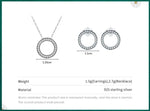 Load image into Gallery viewer, Modian Classic Circle Sparkling CZ Stud Earrings 925 Sterling Silver Heart Romanti Jewelry Sets For Women Fine Necklace Pendant  Amaijoin
