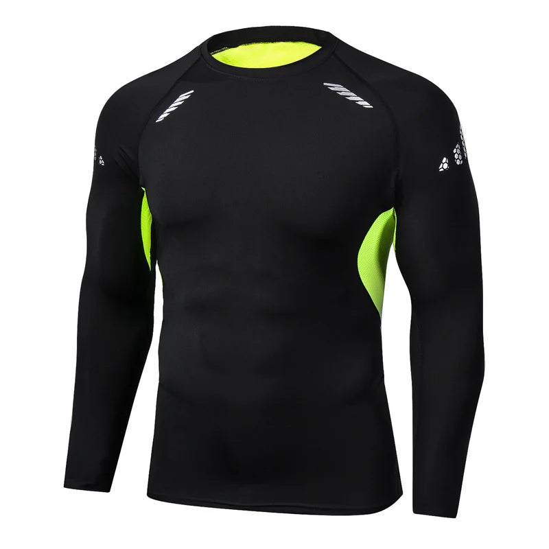 Men's T-shirt Men Running Sport T Shirt Men Compression Fitness Tops Tee Quick DryTight Training Gym Sport Running Shirts Jersey  Amaijoin