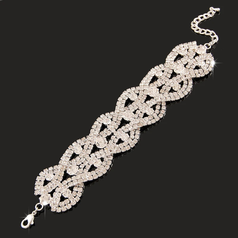 New Fashion Charm Bracelets 925 Silver AAAAA Zircon Crystal Women Bracelet Wedding Engagement Luxury Jewelry  Amaijoin