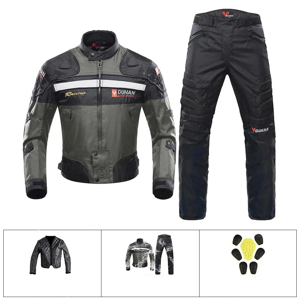 LYSCHY Winter Motorcycle Jacket Men Waterproof Motorbike Overcoat Pants Reflective Riding Jackets Windproof Suits Size S-5XL  Amaijoin