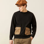 Load image into Gallery viewer, Sw33206 Men Sweater Threaded Sleeve Unique Double Pocket o-Neck Casual Handsome Boyfriend All-Match Popular Trendy Knitwear Tops  Amaijoin
