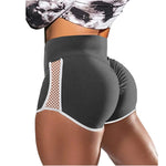 Carregue a imagem no visualizador da Galeria, High Waist Side Hollow Out Sport Shorts Women Stitching Stretchy Trousers Plus Size Slim Fit Black Short Pants Run Exercise Yoga  Amaijoin
