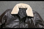 Carregue a imagem no visualizador da Galeria, Plus Size Bust 140cm Bomber Men Genuine Leather Jacket Natural Fur Collar Classic Casual G1 Real Cowhide Mens Coat Winter Warm  Amaijoin
