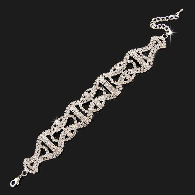 New Fashion Charm Bracelets 925 Silver AAAAA Zircon Crystal Women Bracelet Wedding Engagement Luxury Jewelry  Amaijoin