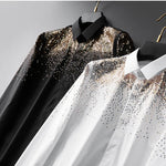 Carregue a imagem no visualizador da Galeria, Luxury Golden Sequin Embroidery Shirts Men Long Sleeve Slim Business Formal Dress Shirts Casual Social Party Banquet Tuxedo  Amaijoin
